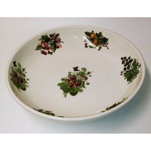 Portmeirion Stoke-On-Trent Fruit Pattern Ceramic Bowl 10 1/4" Wide Fruit Design